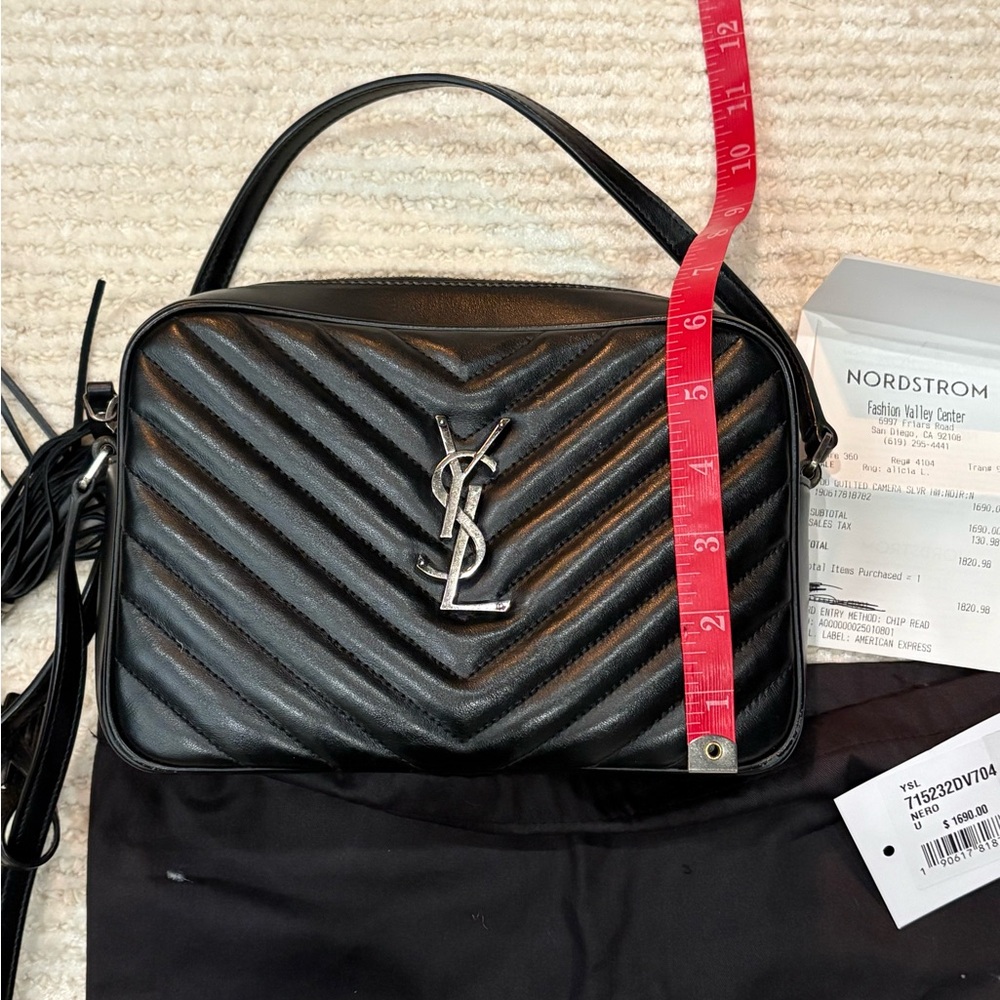 Saint Laurent Lou Camera bag black with silver hardware and BACK pocket. EUC - Picture 8 of 10